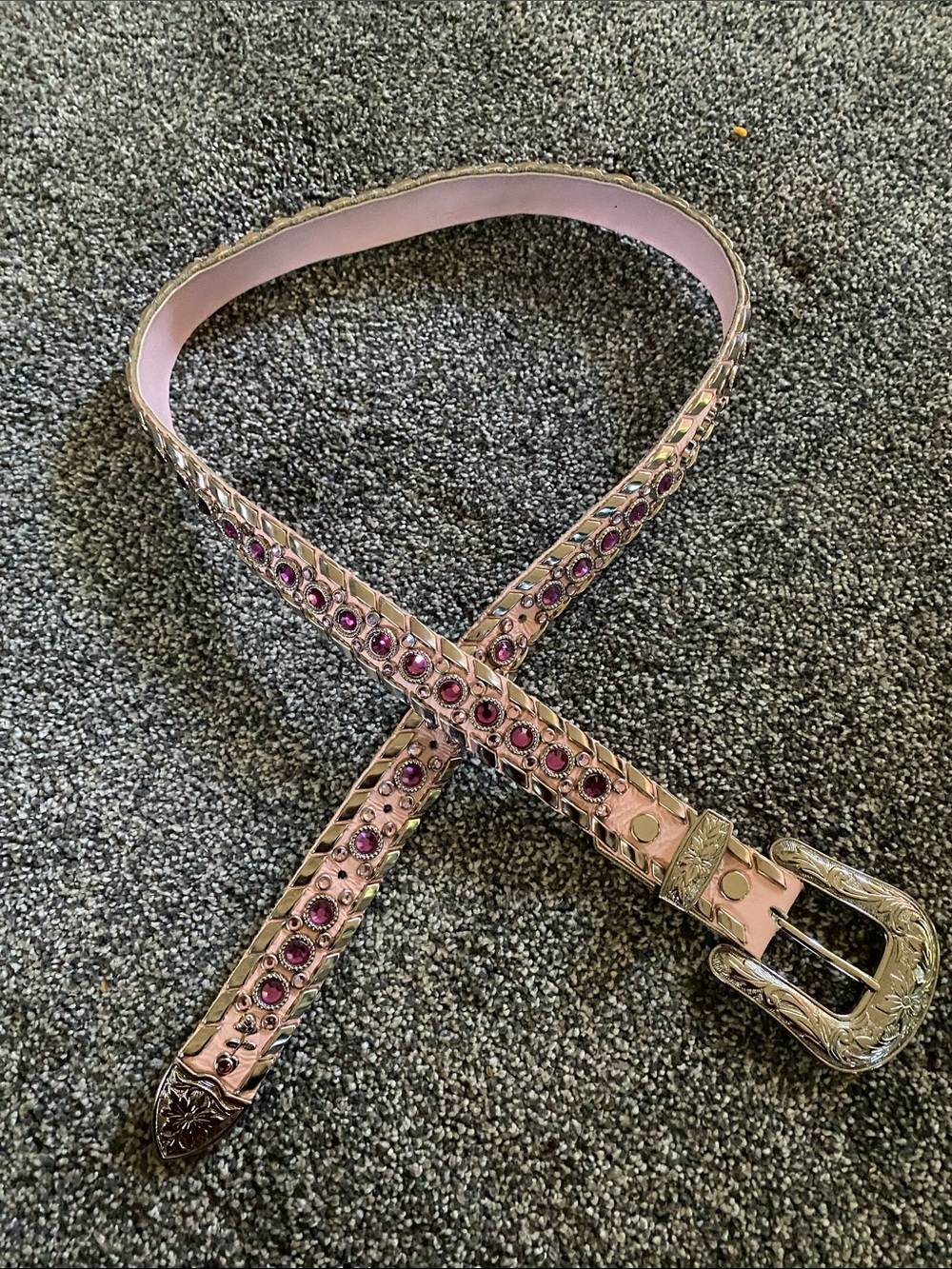 Vintage KIPPY’S Pink Jeweled Western-Style Women’s Belt with Silver Buckle - Picture 11 of 11